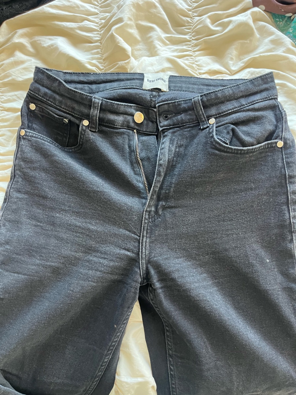 Djerf Avenue Black Denim Jeans - Classic Straight Fit